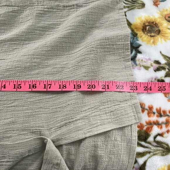 Grade & Gather Shirt Womens S Linen Blend Cringle Cotton Gauze Taupe - Picture 4 of 6